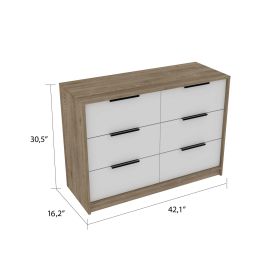 Marion Slide And Pull Dresser; Four Drawers - Pine / White