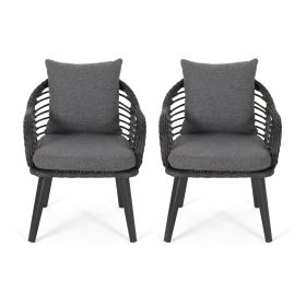 Tatiana Outdoor Wicker Club Chairs with Cushions (Set of 2) by Christopher Knight Home - as Pic