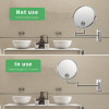 8-inch Wall Mounted Makeup Vanity Mirror; 1X / 10X Magnification Mirror; 360Â¬âˆž Swivel with Extension Arm (Chrome Finish) - as Pic
