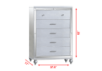 Sterling Mirror Framed Chest Made With Wood in White Color - as Pic