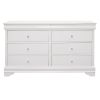 Traditional Design Bedroom Furniture 1pc Dresser of 6x Drawers Faux Alligator Embossed Fronts White Finish Wooden Furniture - as Pic
