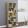 vidaXL Book Cabinet Sonoma Oak 26.4"x9.4"x63.4" Engineered Wood - Brown