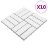 vidaXL Decking Tiles 10 pcs White 11.8"x11.8" Solid Acacia Wood - White