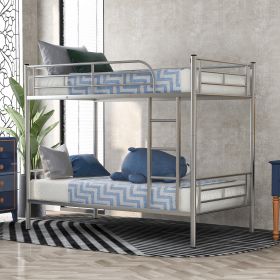 Twin Over Twin Metal Bunk Bed - Silver