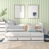 Full size Daybed with Twin size Trundle and Drawers;  Full Size - White