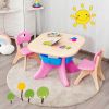 Kids Activity Table and Chair Set Play Furniture with Storage - pink
