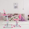 Kids Desks, Height Adjustable Children Desk and Chair Set,Childs School Student Sturdy Table,Bookstand Pink XH - pink
