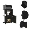 Napenthe 1-Shelf Kitchen Cart with Caster Black Wengue - as Pic