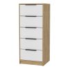 Cannon 5-Drawer Rectangle Dresser White and Light Oak - as Pic