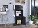 Napenthe 1-Shelf Kitchen Cart with Caster Black Wengue - as Pic