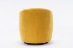 fabric swivel accent armchair barrel chair with black powder coating metal ring - Yellow