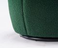 fabric swivel accent armchair barrel chair with black powder coating metal ring - Green