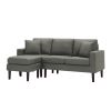 Reversible sectional sofa  Soft Velvet fabric - grey