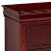 Traditional Style Wooden Dresser with Six Drawers; Cherry Brown - as Pic