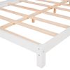 Full Size Wood Platform Bed with House-shaped Headboard  - White