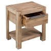 vidaXL Nightstand with Drawer 15.7"x11.8"x18.9" Solid Acacia Wood - Brown