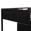 Low Twin Size Loft Bed with Cabinets;  Shelves and Slide - Espresso