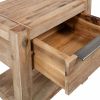 vidaXL Nightstand with Drawer 15.7"x11.8"x18.9" Solid Acacia Wood - Brown