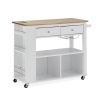 Julien Kitchen Trolley on Wheels Natural Tabletop+White - as Pic