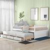 Full size Daybed with Twin size Trundle and Drawers;  Full Size - White