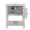 Versatile Nightstand with Two Built-in Shelves Cabinet and an Open Storage;  USB Charging Design - White