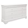 Traditional Design Bedroom Furniture 1pc Dresser of 6x Drawers Faux Alligator Embossed Fronts White Finish Wooden Furniture - as Pic