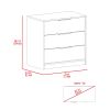 Kaia 3 Drawers Dresser; Superior Top -Black / Pine - as Pic