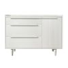 Modern Style Manufactured Wood 3-Drawer Dresser with Solid Wood Legs; White - as Pic