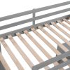 Twin Size Loft Bed with Ladder;  Shelves;  and Desk - Gray