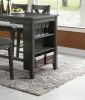 Modern Casual 1pc Counter Height High Dining Table w Storage Shelves Dark Brown Finish Wooden Kitchen Breakfast Table Dining Room Furniture - as Pic
