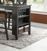 Modern Casual 1pc Counter Height High Dining Table w Storage Shelves Dark Brown Finish Wooden Kitchen Breakfast Table Dining Room Furniture - as Pic