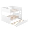 Full Over Full Bunk Bed with Twin Size Trundle - White