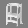 Child Standing Tower;  Step Stools for Kids;  Toddler Step Stool for Kitchen Counter;  White - White