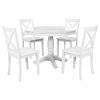 5 Pieces Dining Table and Chairs Set for 4 Persons; Kitchen Room Solid Wood Table with 4 Chairs - pic