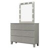 Champagne Silver Rubber Wood Dresser with 6 Drawers Metal Slides Crystal Handle - as Pic