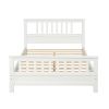 Wood Platform Bed with Headboard and Footboard - White