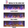 36 Inch Curved Front Electric Fireplace; Freestanding or Wall Mounted Electric Fireplace with Adjustable Flame Color & Remote Control - as Pic