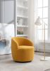 fabric swivel accent armchair barrel chair with black powder coating metal ring - Yellow