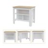 Rockaway 3-Shelf Kitchen Island White and Light Oak - as Pic