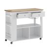 Julien Kitchen Trolley on Wheels Natural Tabletop+White - as Pic