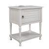 Versatile Nightstand with Two Built-in Shelves Cabinet and an Open Storage,USB Charging Design,White - White
