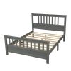 Wood Platform Bed with Headboard and Footboard - Gray