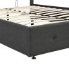 Upholstered Platform Bed with Underneath Storage; Full Size - Gray