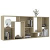 vidaXL Book Cabinet Sonoma Oak 26.4"x9.4"x63.4" Engineered Wood - Brown