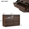 Mid-Century Modern 6 Drawers Dresser; Dark Brown - as Pic