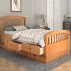 Twin Size Platform Storage Bed Solid Wood Bed with 6 Drawers - Oak