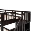 Stairway Twin-Over-Full Bunk Bed with Storage and Guard Rail for Bedroom - Espresso