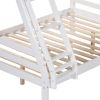 L-Shaped Twin over Full Bunk Bed and Twin Size Loft Bed with Built-in Desk - White