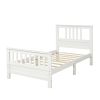 Wood Platform Bed with Headboard and Footboard, Twin - White