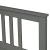 Wood Platform Bed with Headboard and Footboard - Gray